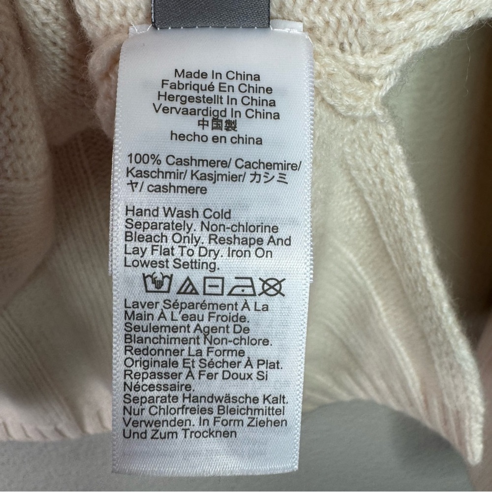J. Crew Collection Lace Up Sweater 100% Cashmere Cream  Ribbed S NWT *flaw - Picture 10 of 14